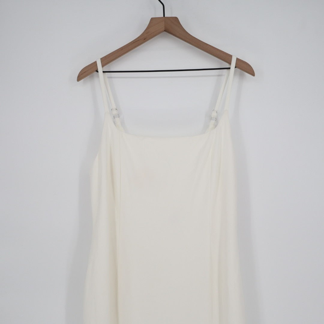 Lulus Blessed Romance Maxi Dress Womens 1X White Button Back Adjustable Strap