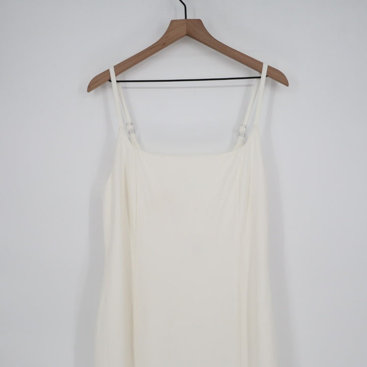 Lulus Blessed Romance Maxi Dress Womens 1X White Button Back Adjustable Strap