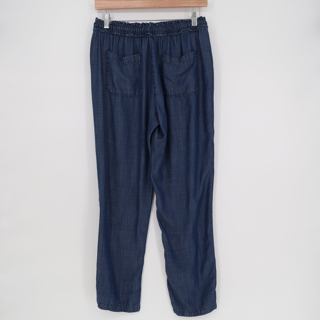 Splendid Blue Lyocell Chambray Paperbag Waist Jogger Pants Womens Small