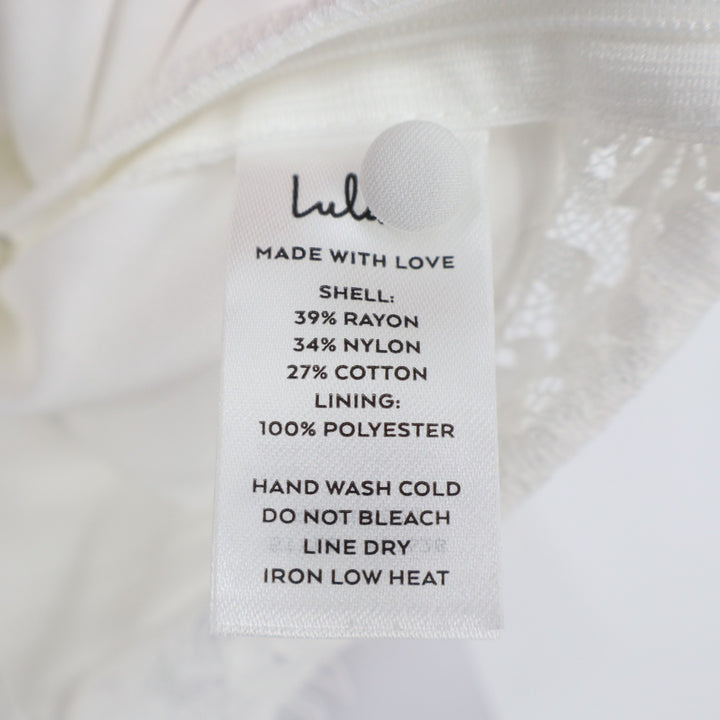 Lulus Heavenly Promise Two Piece Maxi Dress Women Small White Sheer Lace Detail