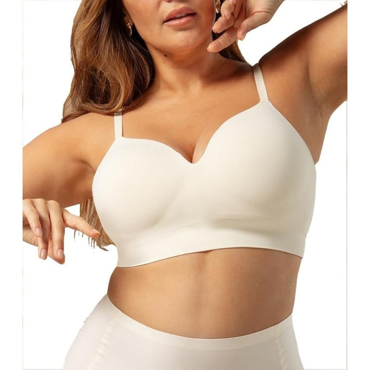 Truekind Everyday Throw on Wireless Bralette Bralette Beige Size L
