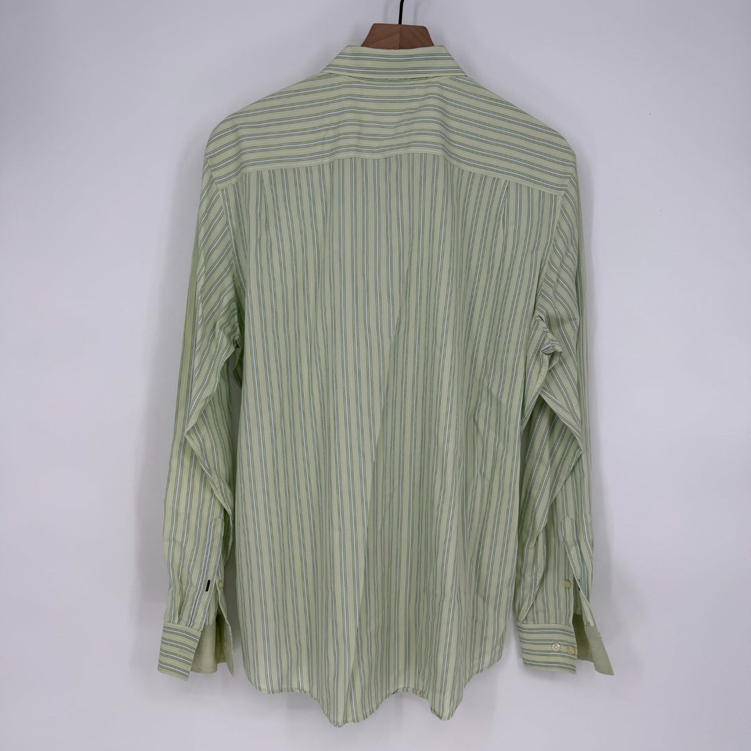 Banana Republic Dress Shirt Mens 16.5 Multicolor Striped Cotton Fitted Business