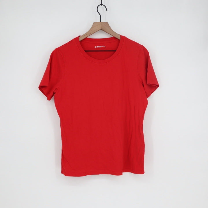 American Giant Women's Red Crew Neck Short Sleeve T Shirt Size L Made in USA