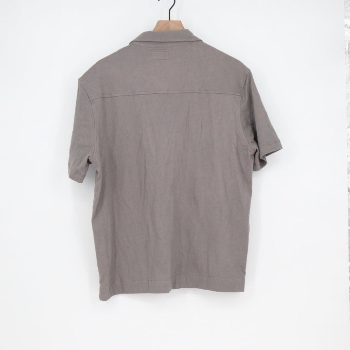 American Giant Mens Resort Shirt Short Sleeve Button Up Gray Size M Made in USA