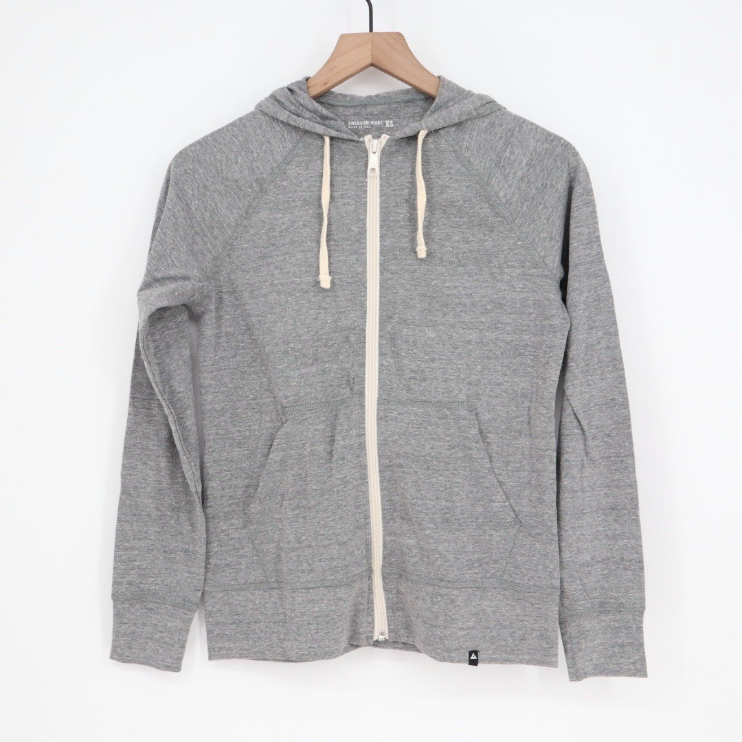 American Giant Women's Lightweight Full Zip Size XS Made In USA