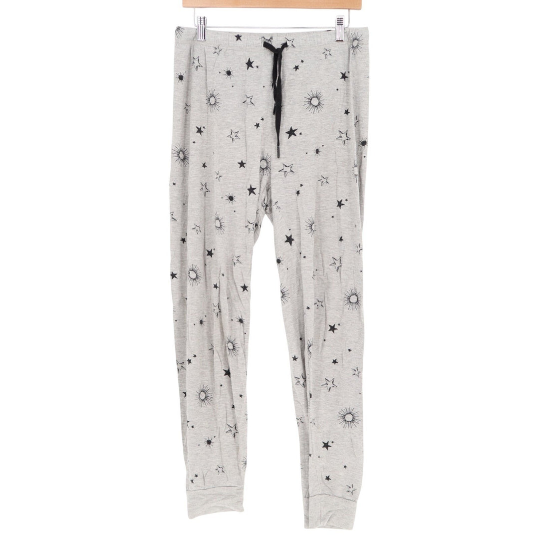 Z Supply Pajama Pants Womens Small Heather Gray Star Sun Celestial Print Jogger
