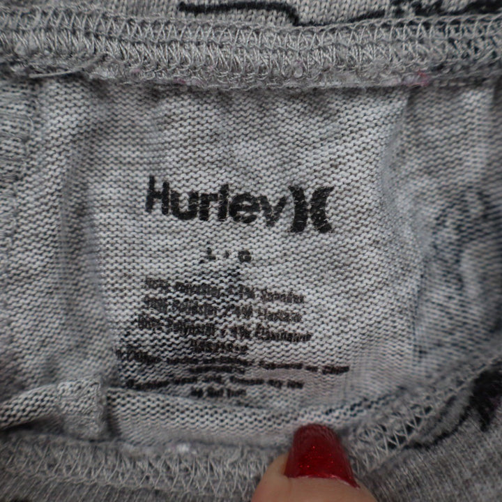 Hurley Gray Tropical Palm Tree Floral Print Jogger Sweatpants Size L