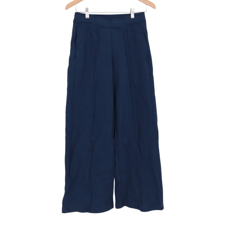 American Giant Navy Ribbed Wide Leg Lounge Pants XS Made in USA Cotton Blend