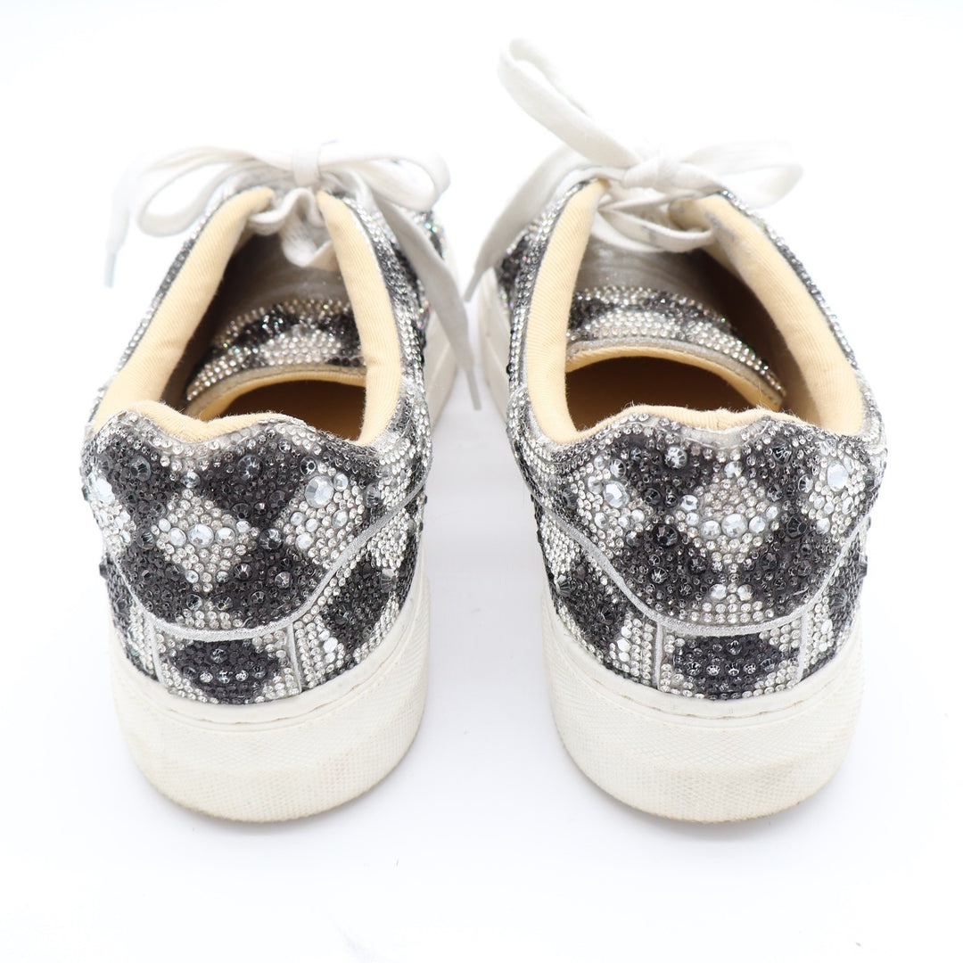 SB-SIDNY Rhinestone Checkered Platform Sneakers Black Silver Size 6M
