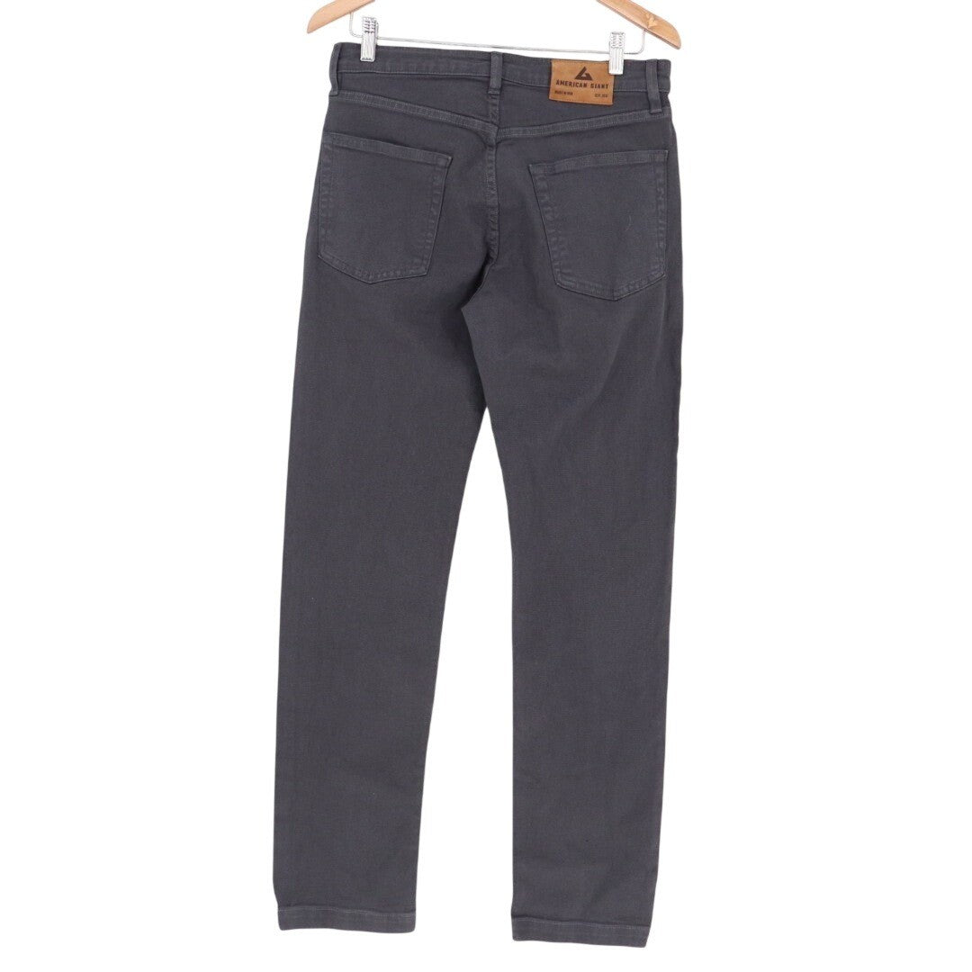 American Giant Roughneck Jeans Women 30X32 Charcoal Gray Cotton Stretch Straight