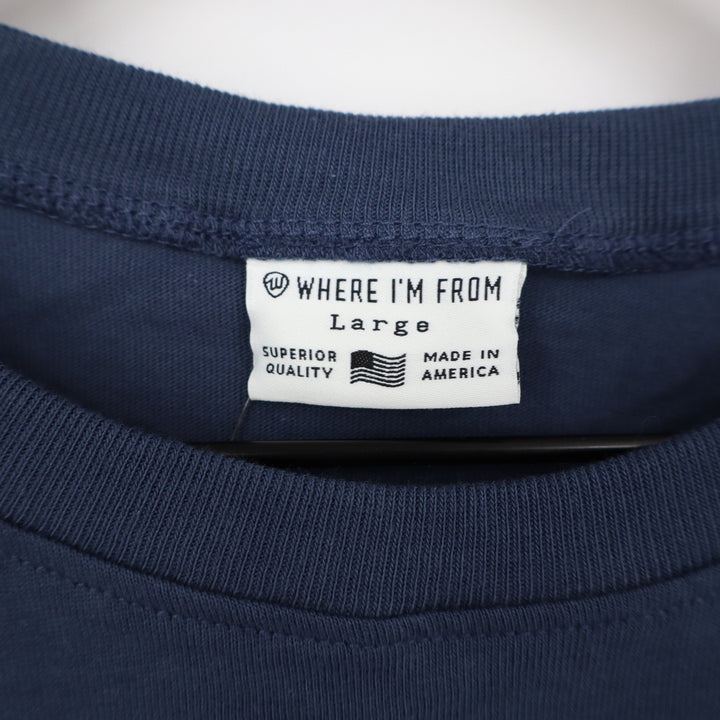 Where I\'m From Boston USA Navy Blue Graphic Easy Tee Boxy Cotton T-Shirt Large