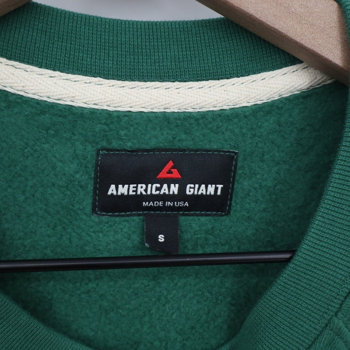 American Giant Midweight Crew Sweatshirt Mens Small Hunter Green Relaxed Fit