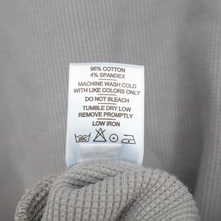 American Giant Thermal Crew Tee Shirt Womens L Sharkskin Waffle Knit Curved Hem