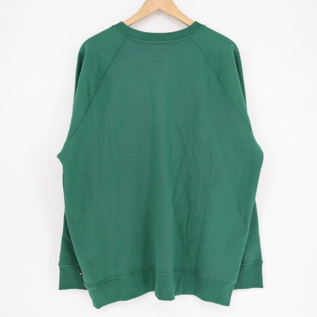 American Giant Sweatshirt Mens L Green Logo Fleece Lined Cotton Raglan Sleeve