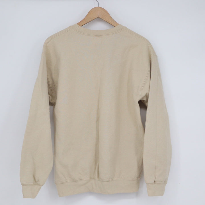 Tan Eagles Graphic Crewneck Sweatshirt Beige Pullover Sports Streetwear Large