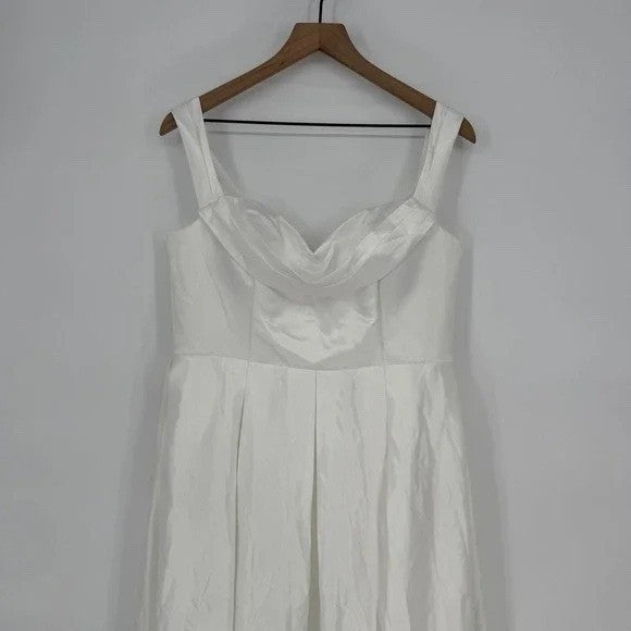 Lulus Extraordinary Vow White Off-The-Shoulder Maxi Dress With Pockets Size XL