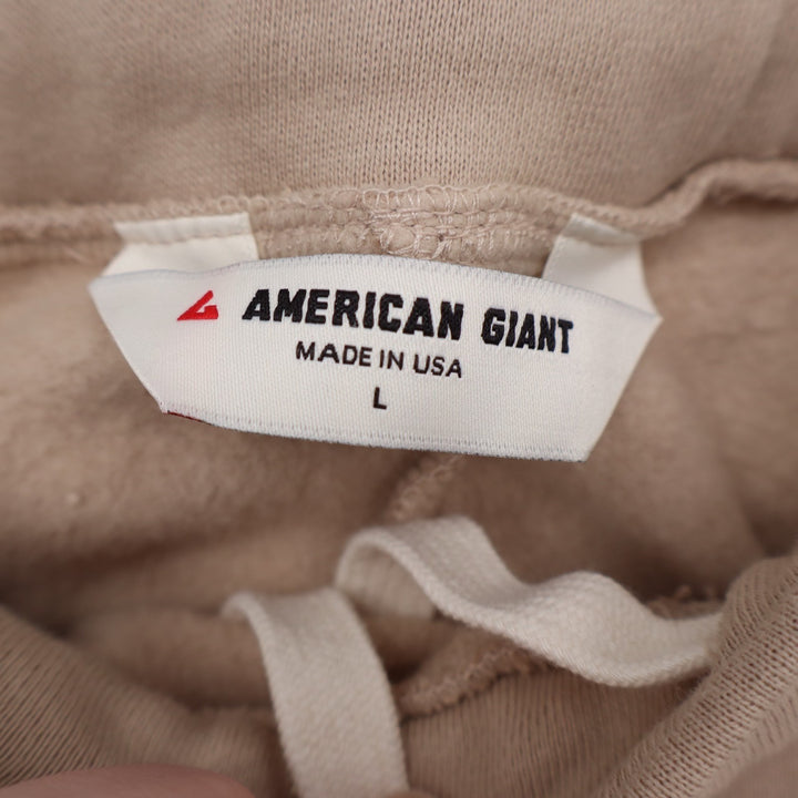 American Giant Pintuck Flare Pants Womens Large Cobblestone Cotton Fleece Lined