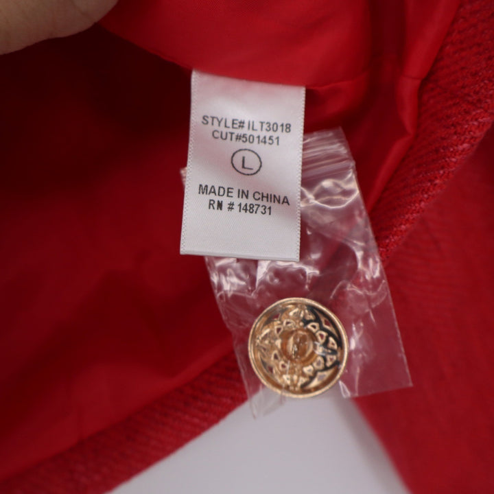 Stile by Per Lei Red Double Breasted Cropped Blazer NWT Large