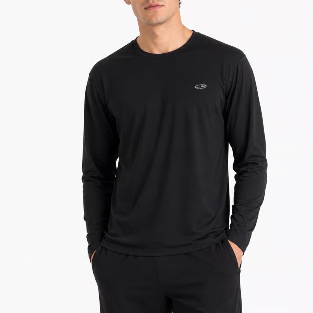 Champion Duo Dry T-Shirt Mens 2XL Black Stretch Long Sleeve Crew Neck Pullover