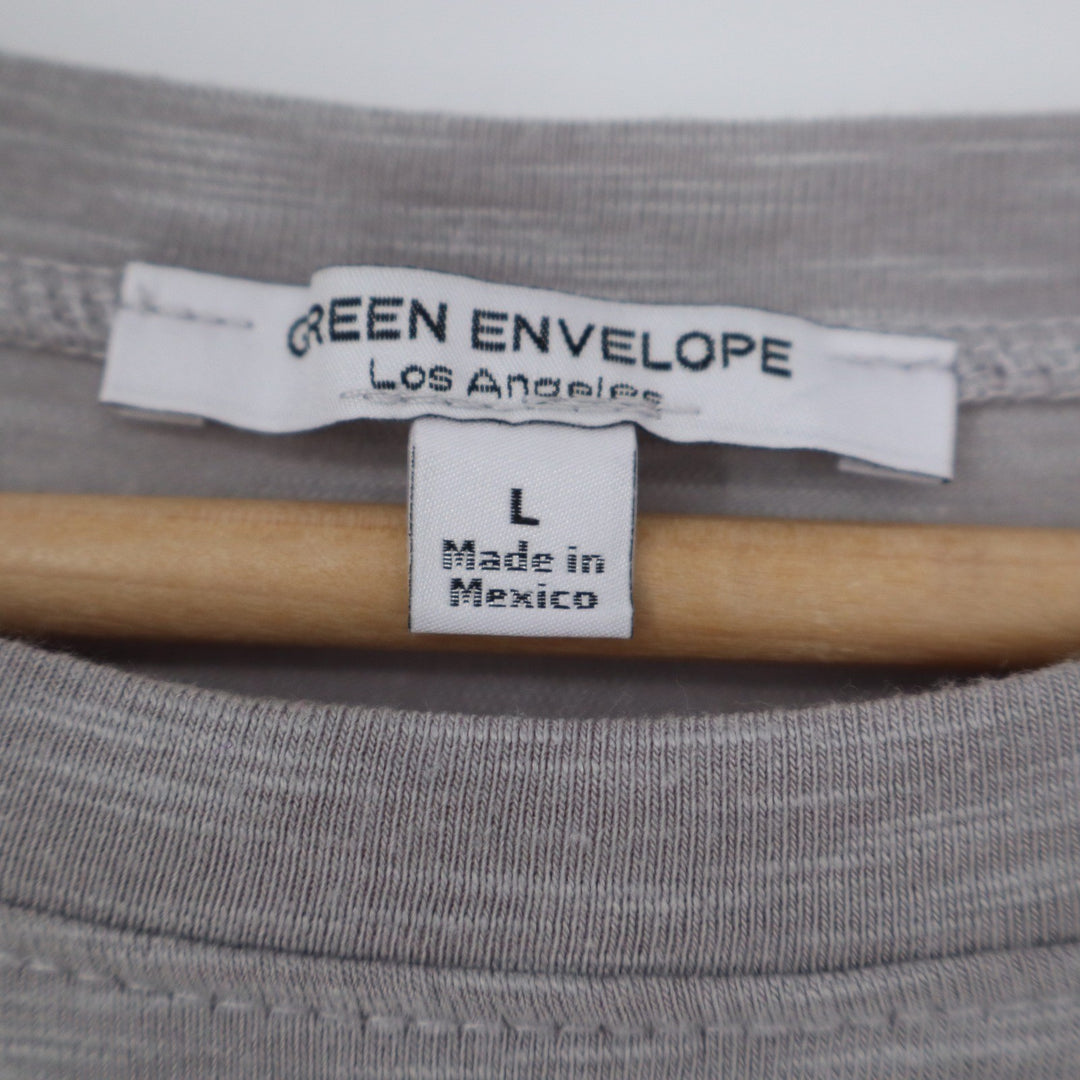 Green Envelope Los Angeles Grey Space Dye High-Low Tee L