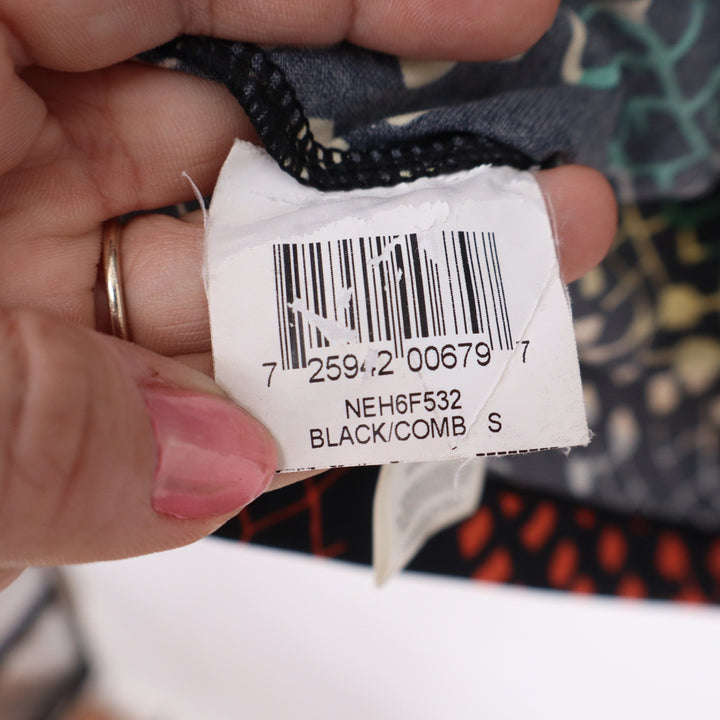BCBGMAXAZRIA Dress Women's S Black Geometric Cowl Neck Excellent