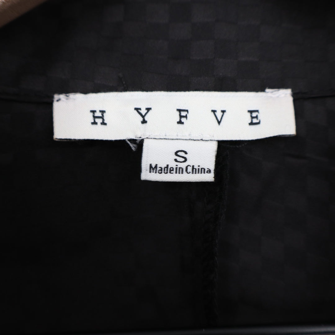 Hyfve Shirt Womens Small Black Checkered Long Sleeve Spread Collar Button Up