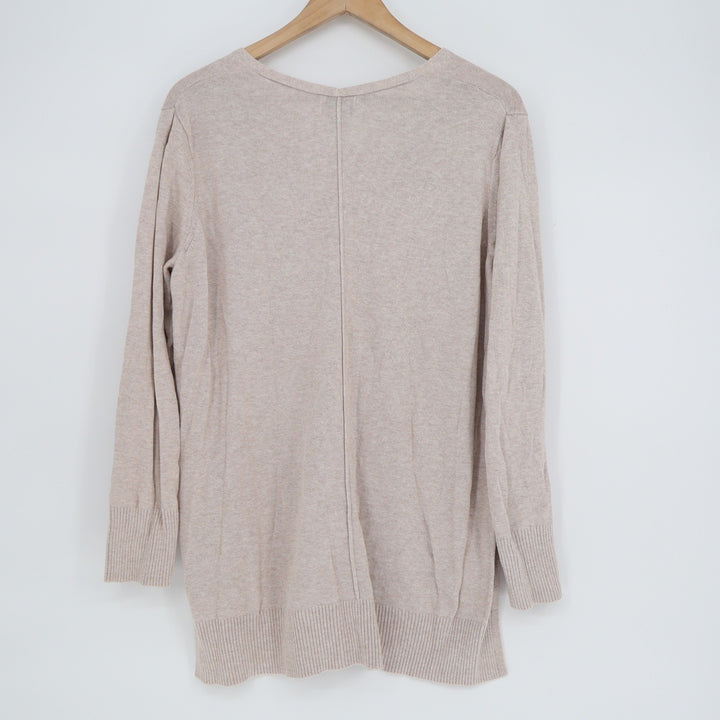 Old Navy Womens XL Oatmeal Heather V-Neck High-Low Knit Sweater