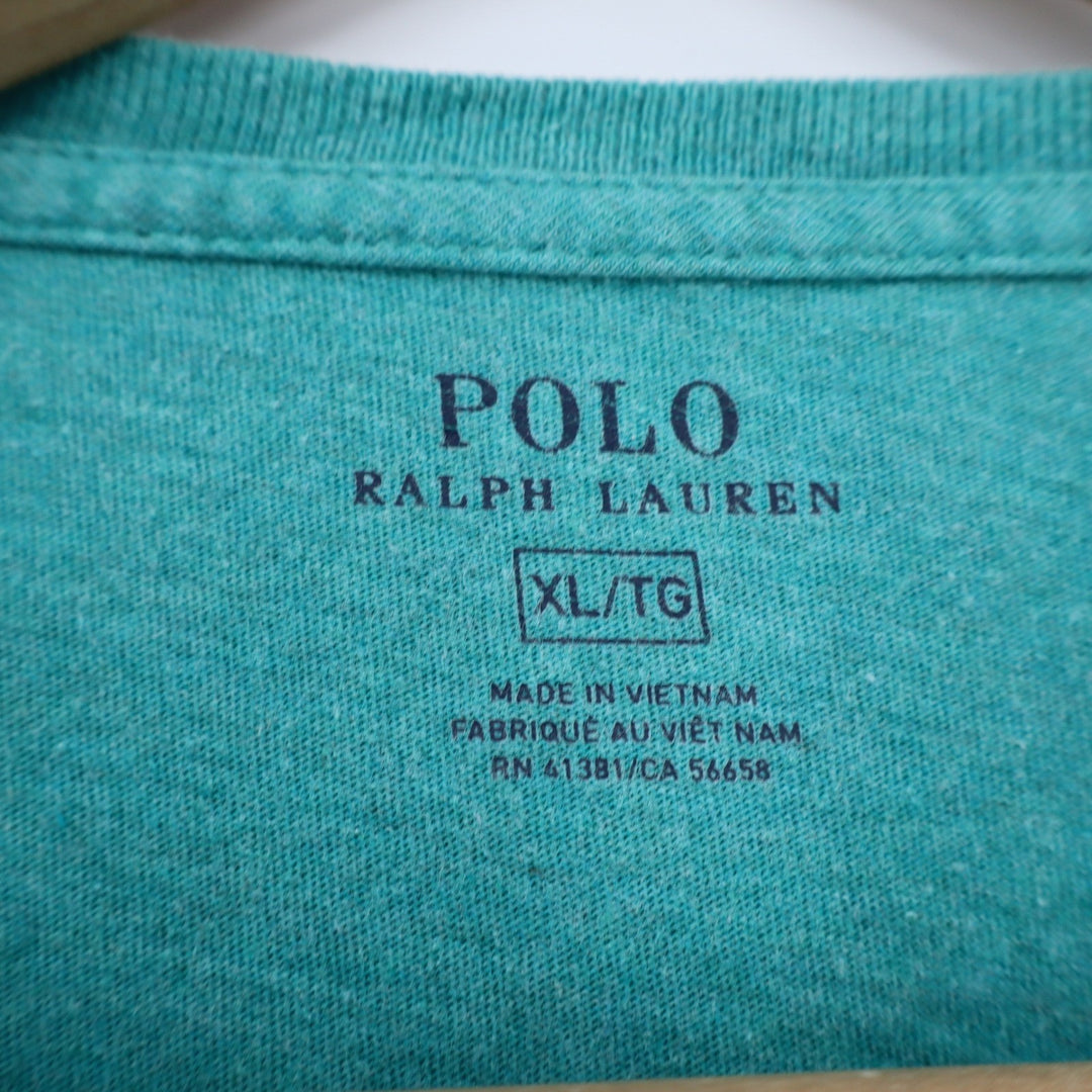 Polo Ralph Lauren T-Shirt Mens XL Classic Fit Teal Green Pony Logo Excellent