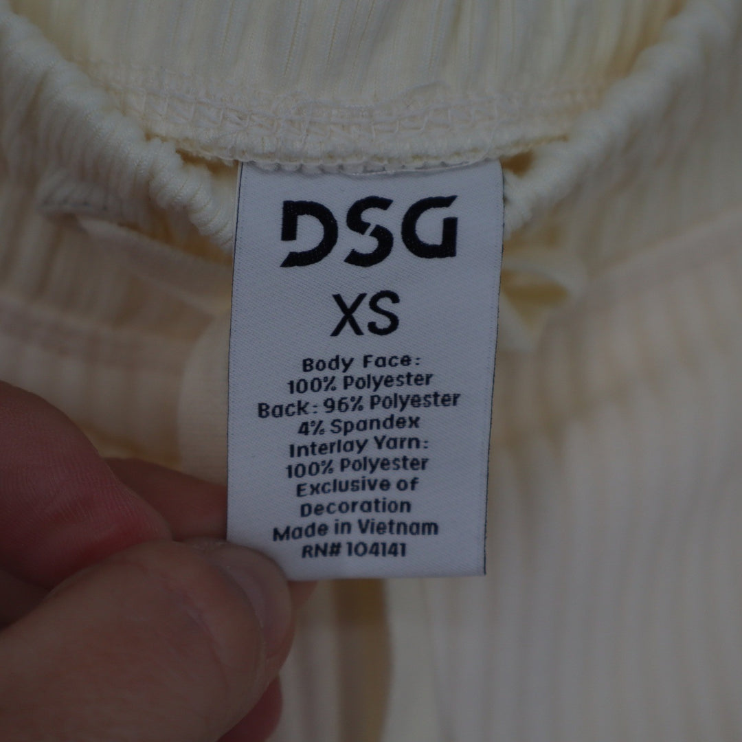 DSG Womens So Soft Ottoman Jogger Light Cream High Rise Ribbed Sweatpants XS NEW