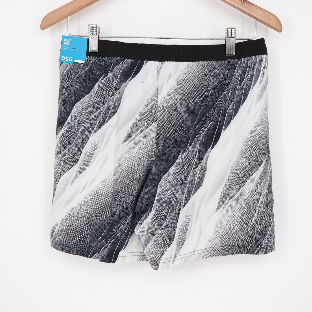 DSG Boys Agility Short Pure White AI Formation Print Black White Large 14-16