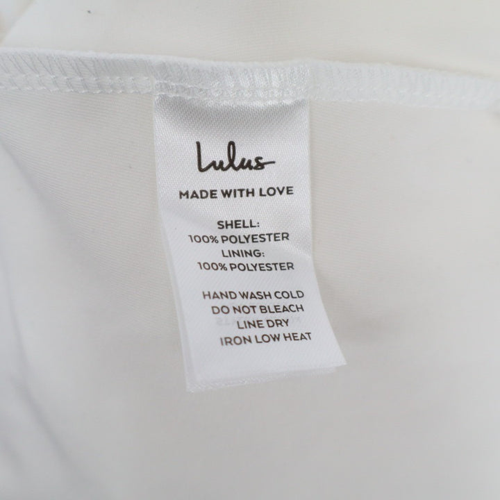Lulus Delightful Charisma Midi Dress Womens Medium White Embroidered Sequin Mesh