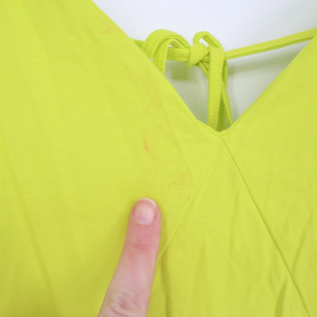 Zara Slip Dress Womens S Green V-Neck Sleeveless Everyday Wear Spaghetti Straps
