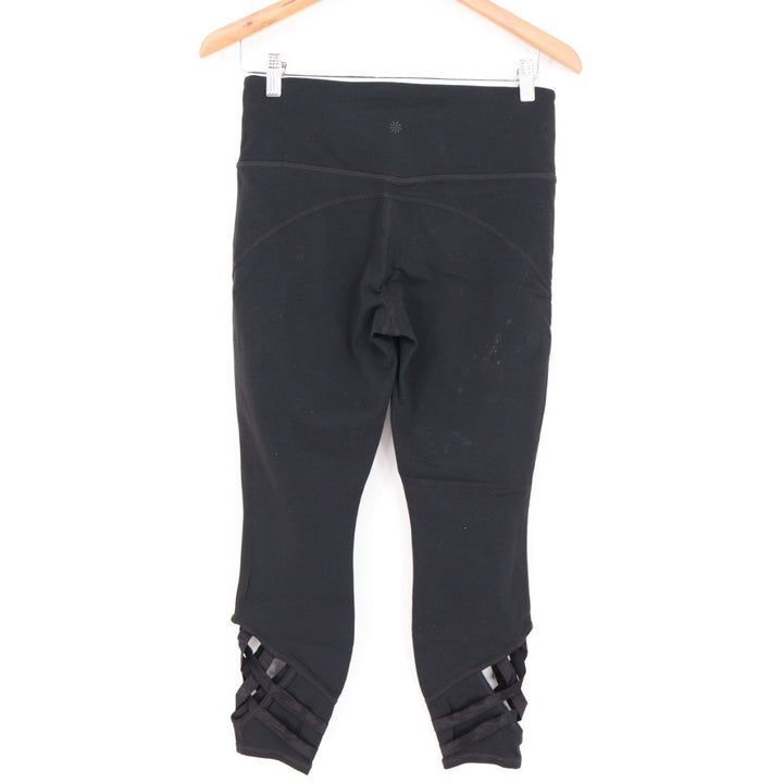 Athleta Black Lattice Cutout Capri Leggings Size MP