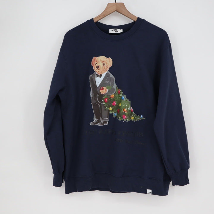 Merch Pier Navy Blue Crewneck Sweatshirt Tau Kappa Epsilon Bear Graphic L
