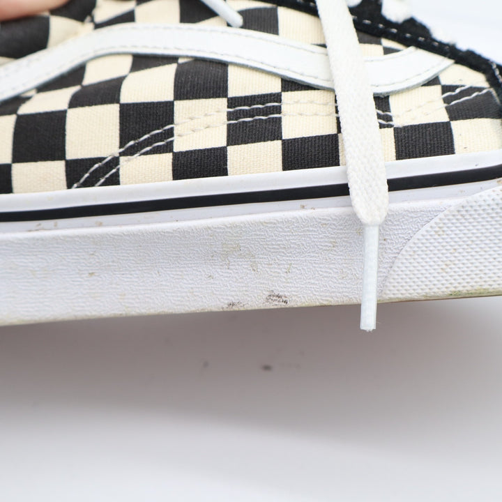 Vans Old Skool Sneakers Unisex M8/W9.5 Black White Check Round Toe Skate Shoes