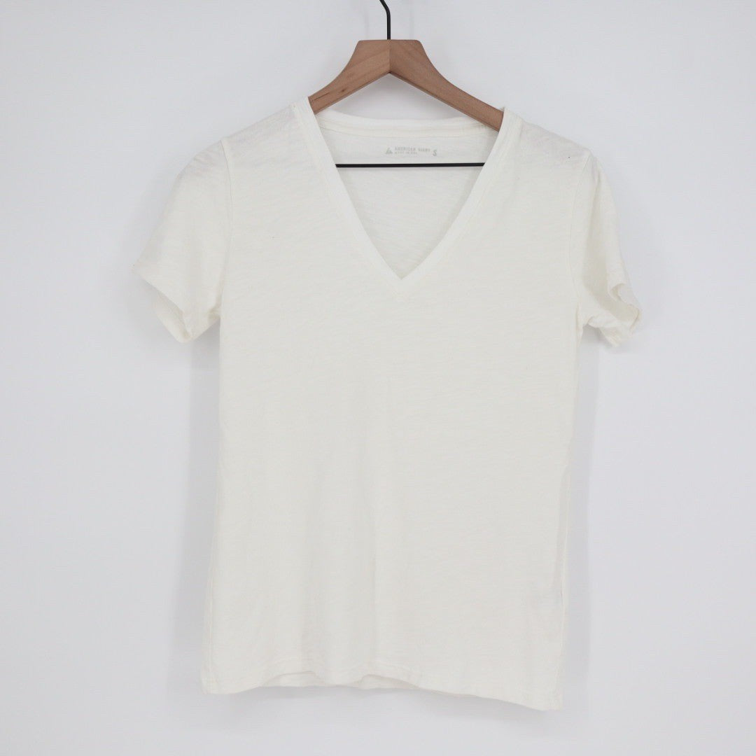 American Giant Women's Classic Cotton V-Neck Tee Size S Made in USA