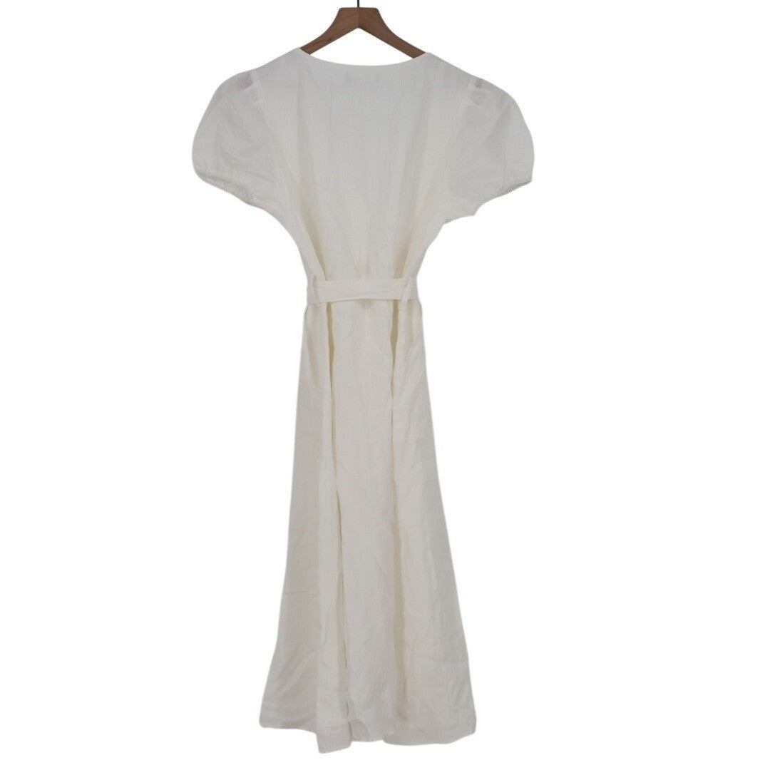 Lulus Sicily Sweetheart Midi Dress Womens XL White Button-Front Puff Sleeve