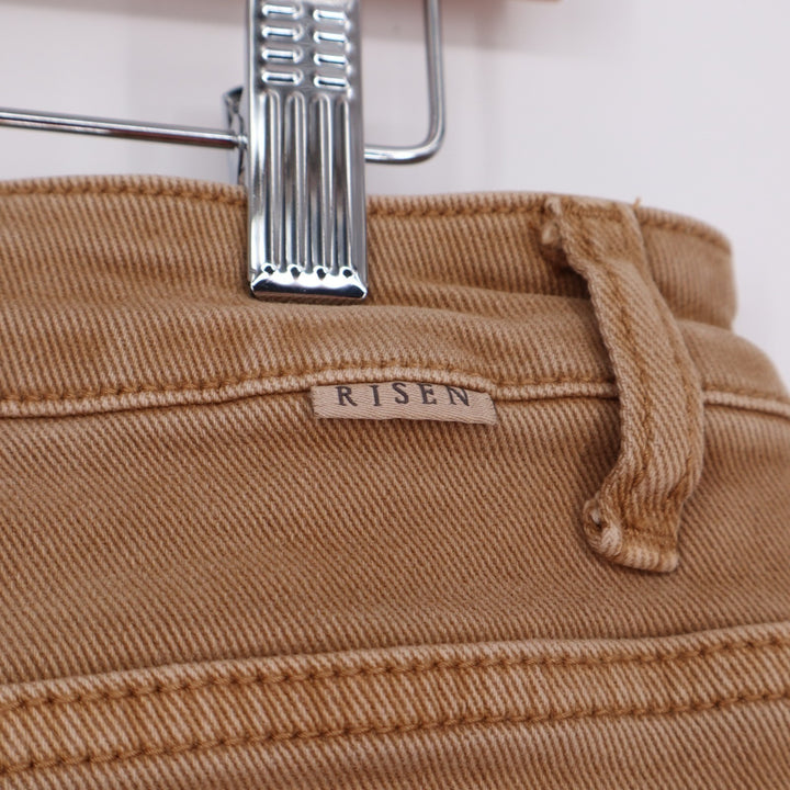 Risen Jeans Cutoff Shorts Womens XL Brown Cotton Stretch 5-Pockets High Rise