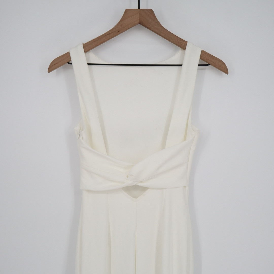 Lulus Love In Your Eyes Maxi Dress Womens 2XS Ivory Stretch Back Knotted Mermaid