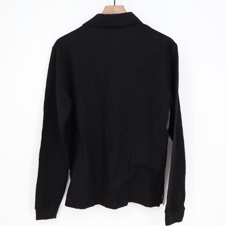 American Giant Long Sleeve Black Polo Shirt Made in USA Size S