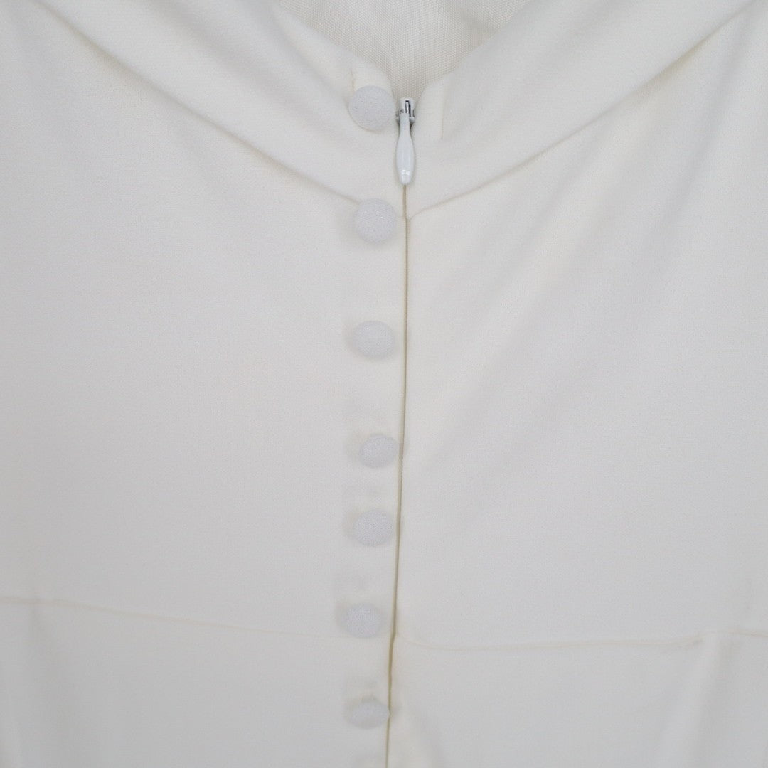 Lulus Arienne Dress Womens XL White Stretch Off-the-Shoulder Mermaid Back Zip