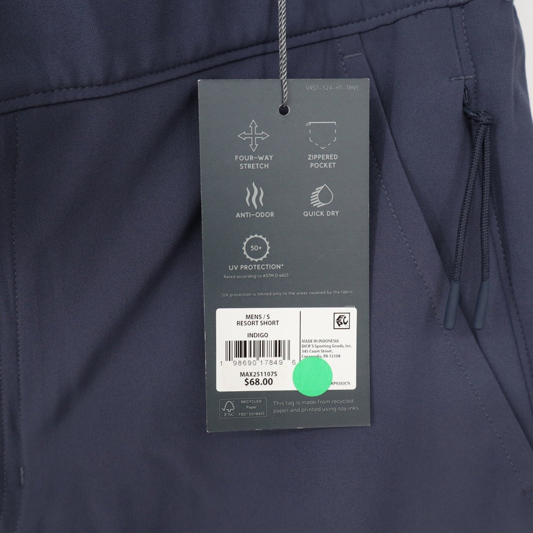 VRST Mens Resort Short Indigo Blue Size Small NWT Stretch Quick Dry