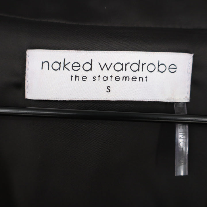Naked Wardrobe Black Satin Corset Garter Cropped Blazer Jacket Small