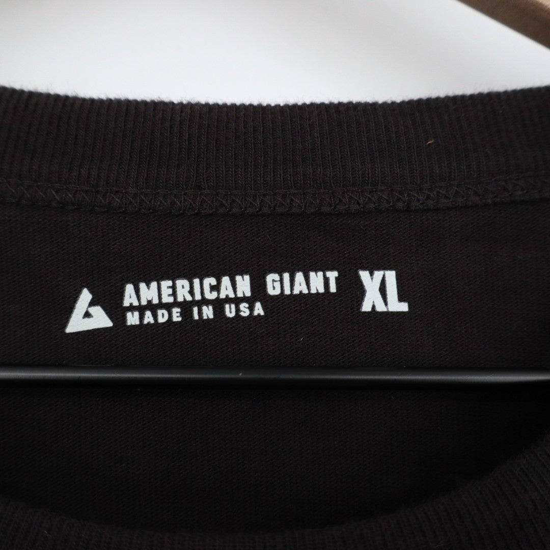 American Giant T-Shirt Mens XL Black Cotton Crew Neck Short Sleeve Street Wear