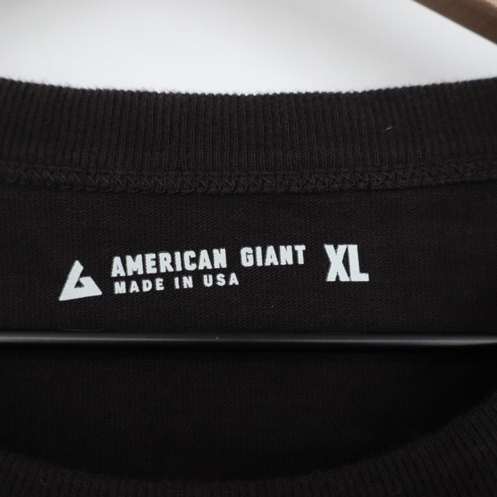 American Giant T-Shirt Mens XL Black Cotton Crew Neck Short Sleeve Street Wear