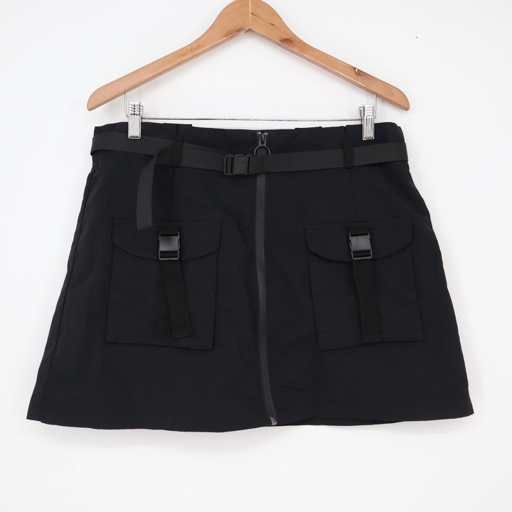 ASOS DESIGN Skirt Womens 12 Cargo Mini Black Buckle Utility Excellent