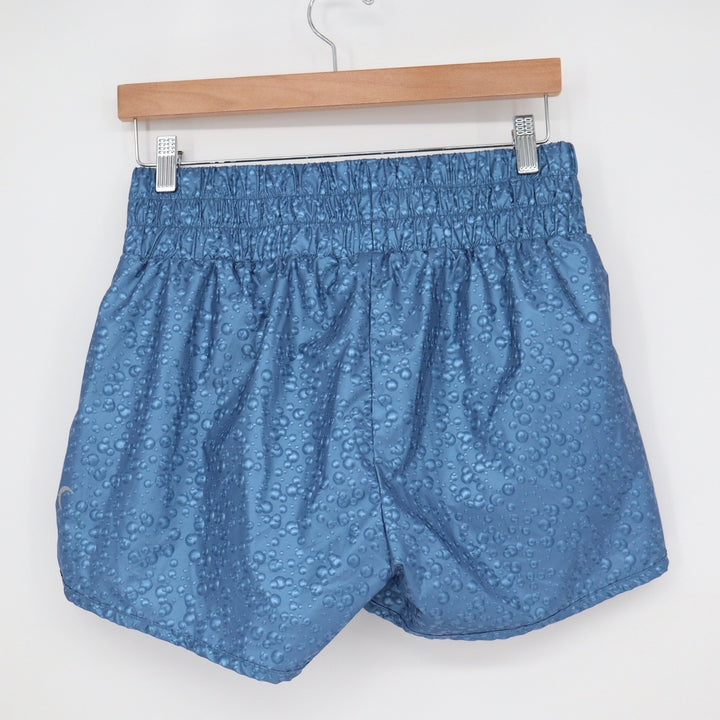Zyia Shorts Womens M Bubble Texture Blue Smocked Waist Athletic Excellent