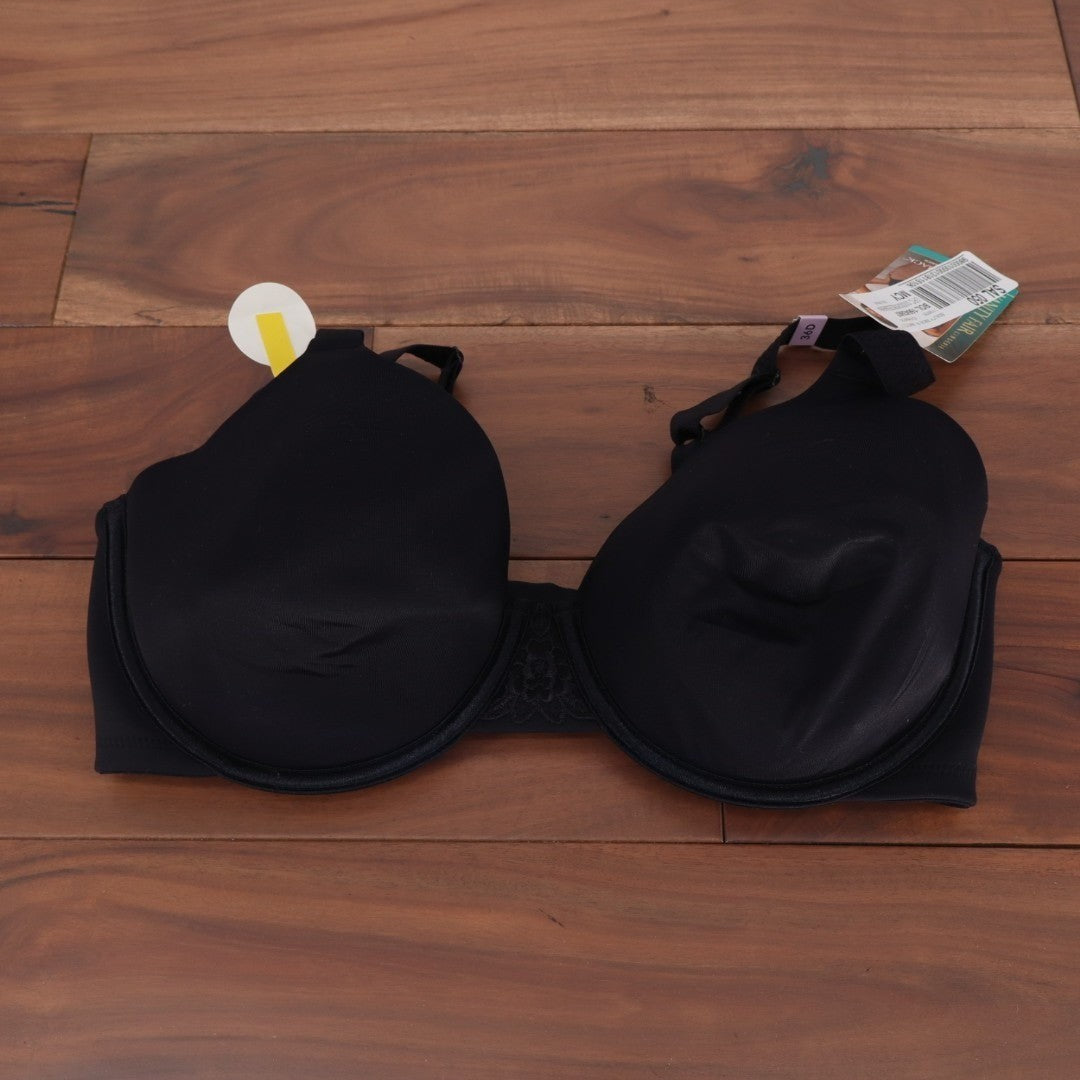 Vanity Fair Beauty Back Bra Women's 36D Black Stretch Full Figure Underwire