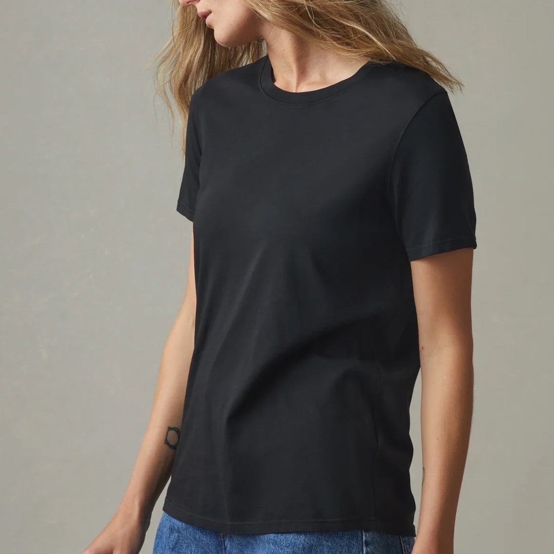 American Giant Classic T-Shirt Women Small Black Crew Neck Short Sleeve Pullover