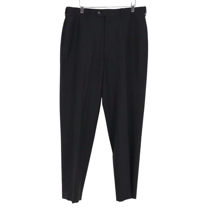 Croft & Barrow Mens Black Dress Pants 34x32 Flat Front Polyester Trousers